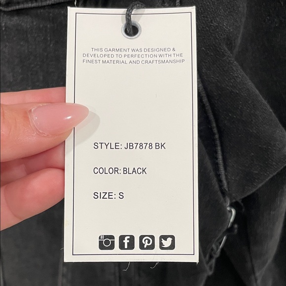 Judy Blue Black Denim Jacket - Picture 9 of 10